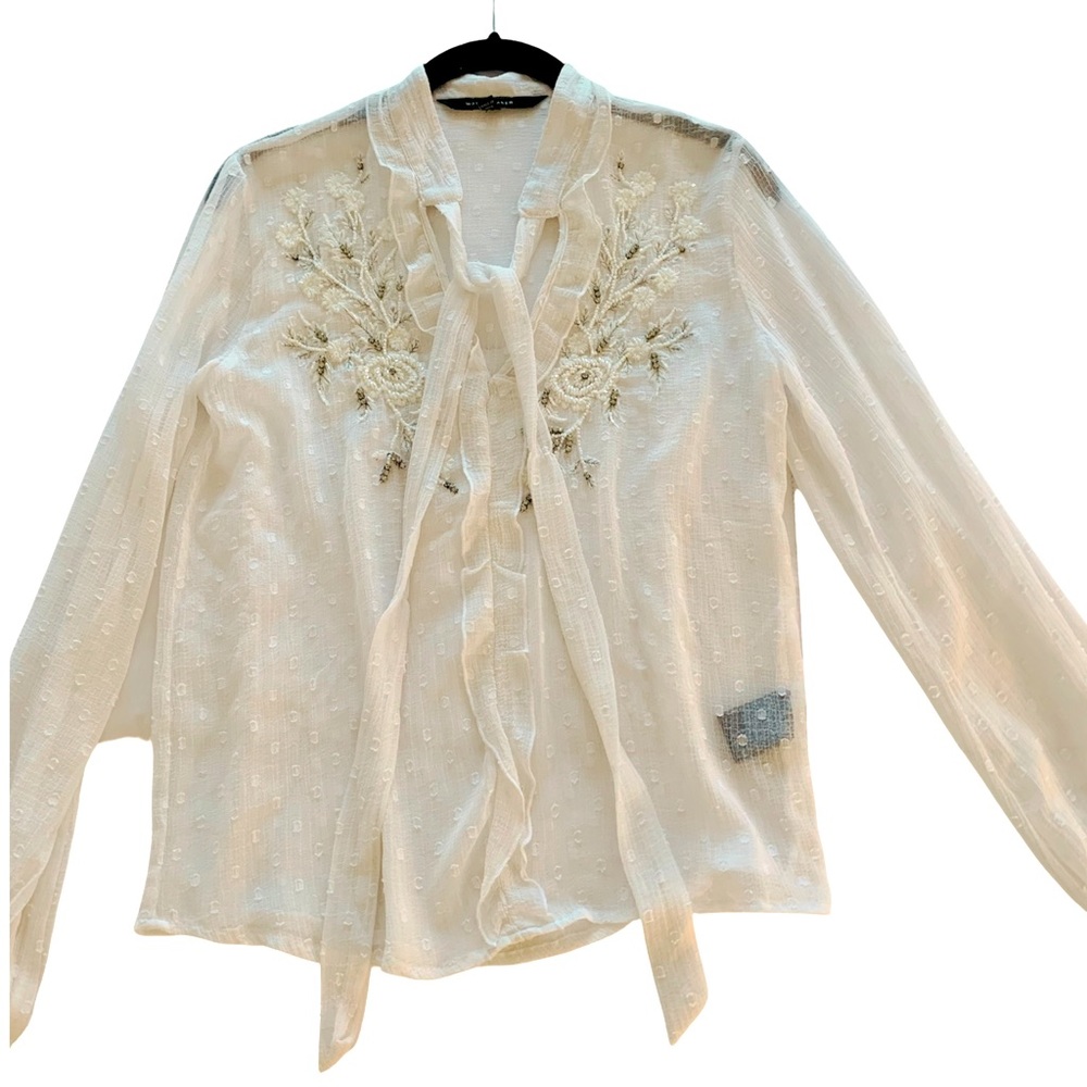 Walter Baker Sheer White Blouse